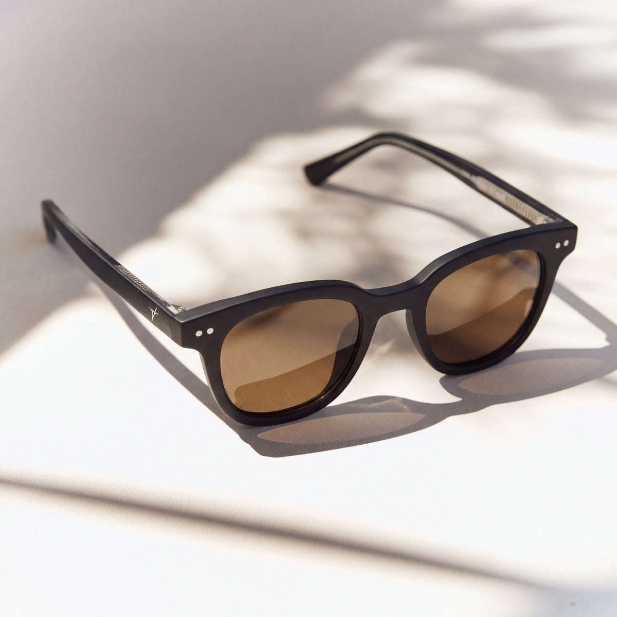 Velora Matte Black sunglasses with brown lenses