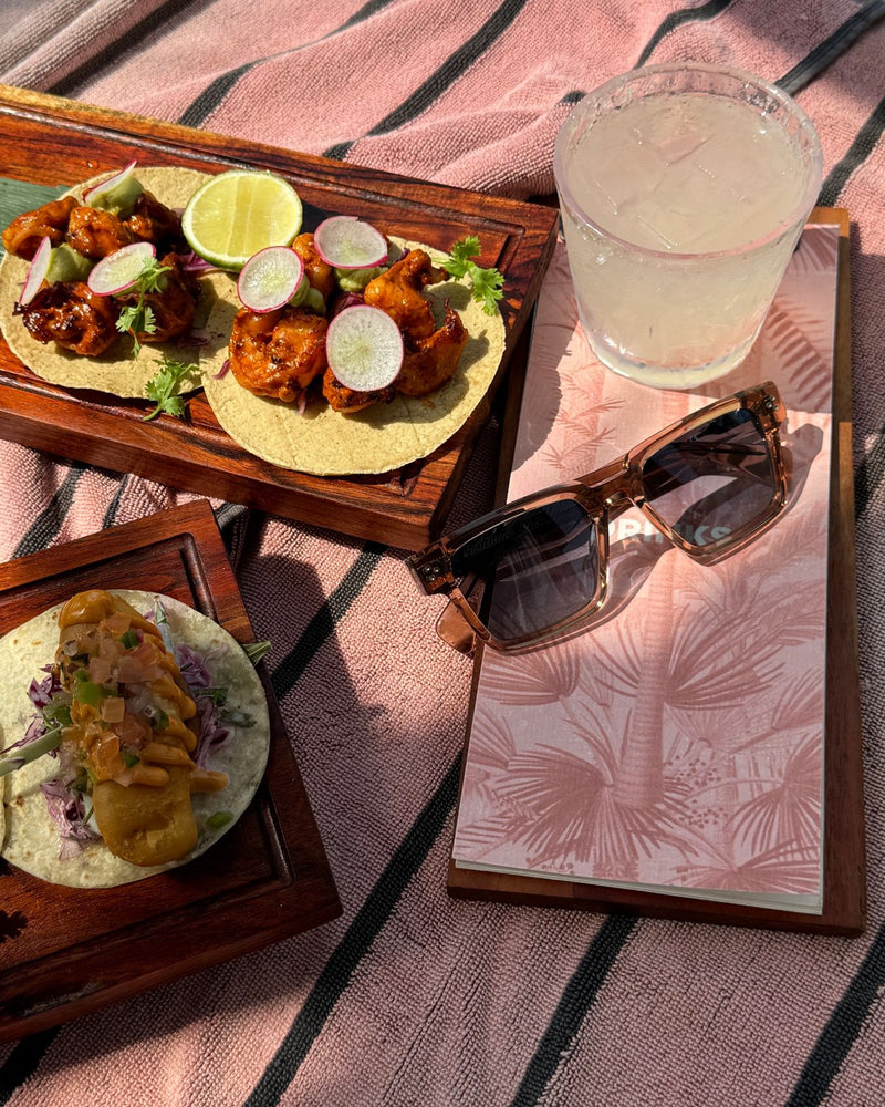 Aurien sunglasses styled for evening drinks